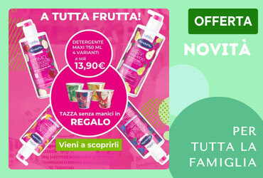 In regalo il bicchiere in plastica CON OGNI detergente amidomio euphidra da 750ml