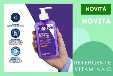 Detersione dermatologica viso con vitamina c illuminante, che protegge la barriera cutanea